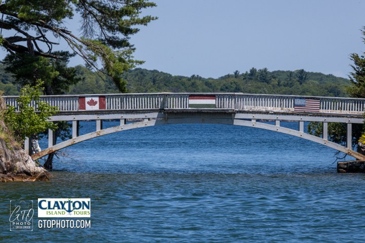 a train crossing a bridge over a body of water