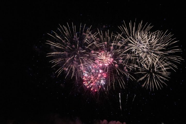 fireworks in the night sky