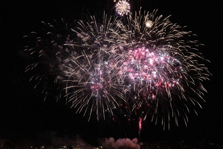 fireworks in the night sky