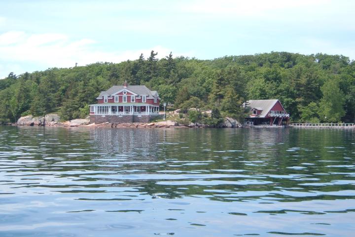 a small boat in a body of water