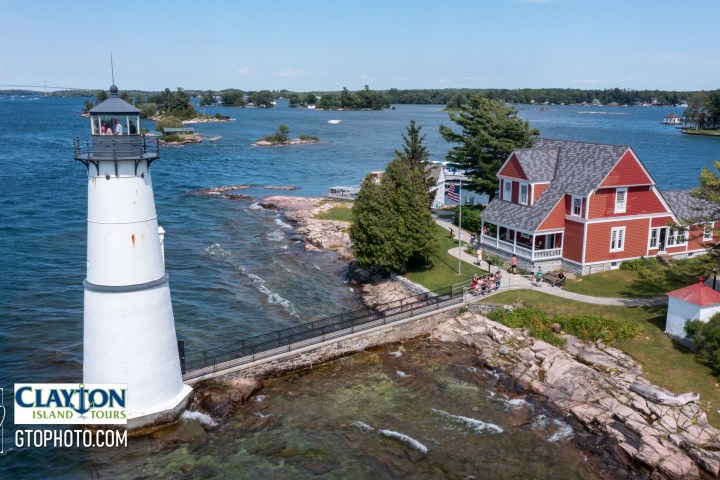 a small house in a body of water