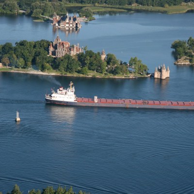 a small boat in a body of water