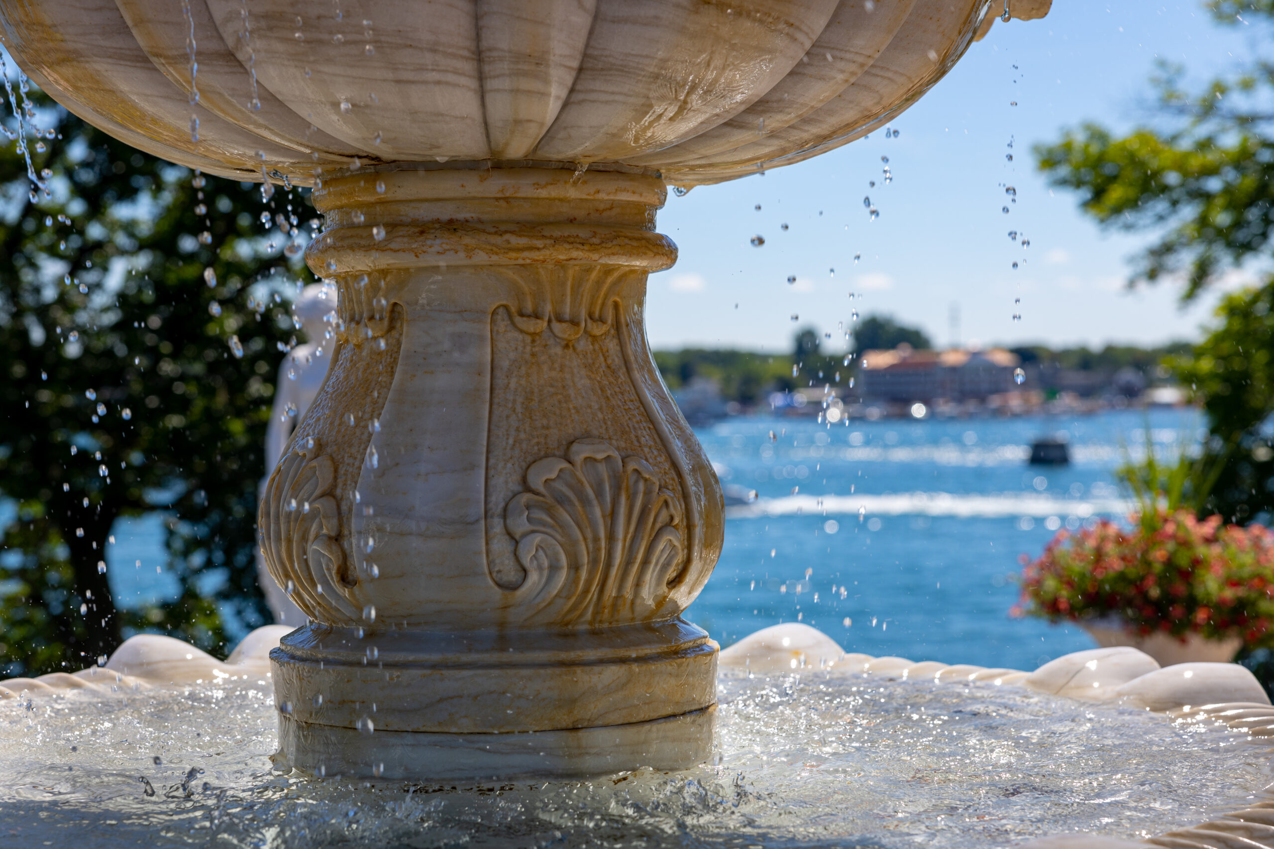 a fountain of water