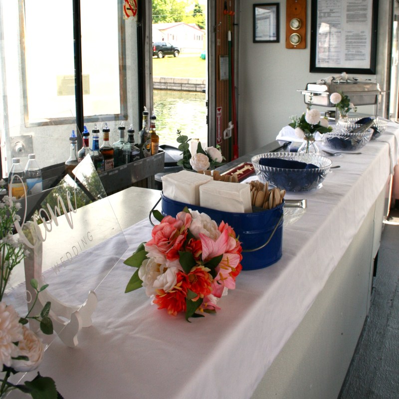 a flower arrangement on a table