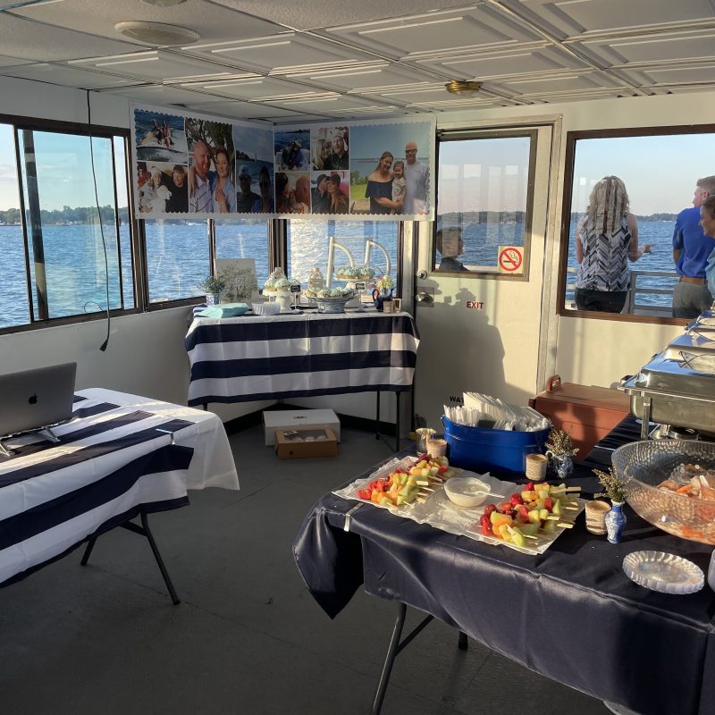 a group of people sitting at a table in front of a window